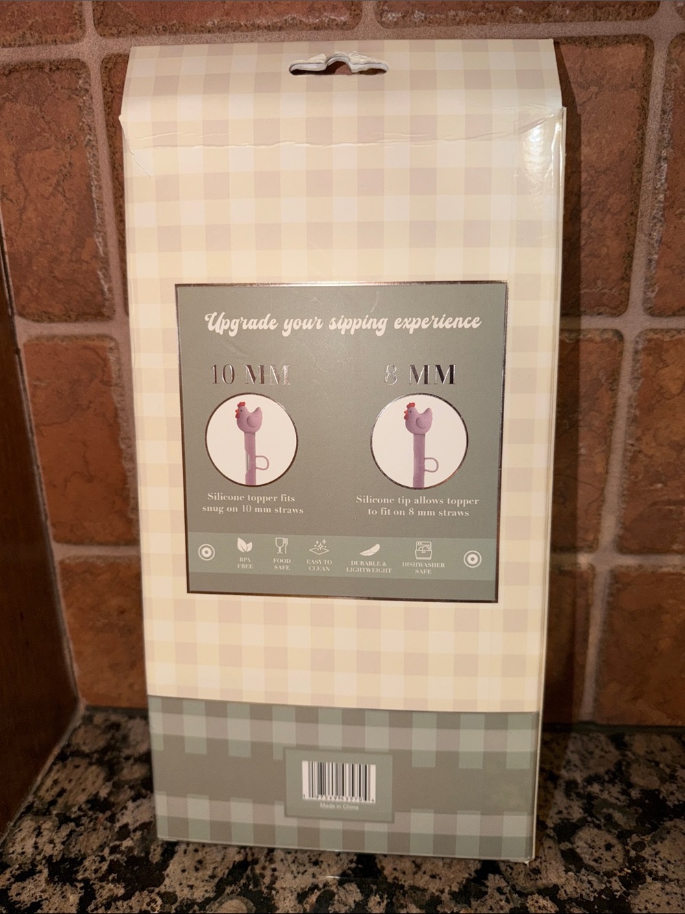 Chicken Straw Toppers Set - Blue, Gray & Lavender - Picture 3 of 3